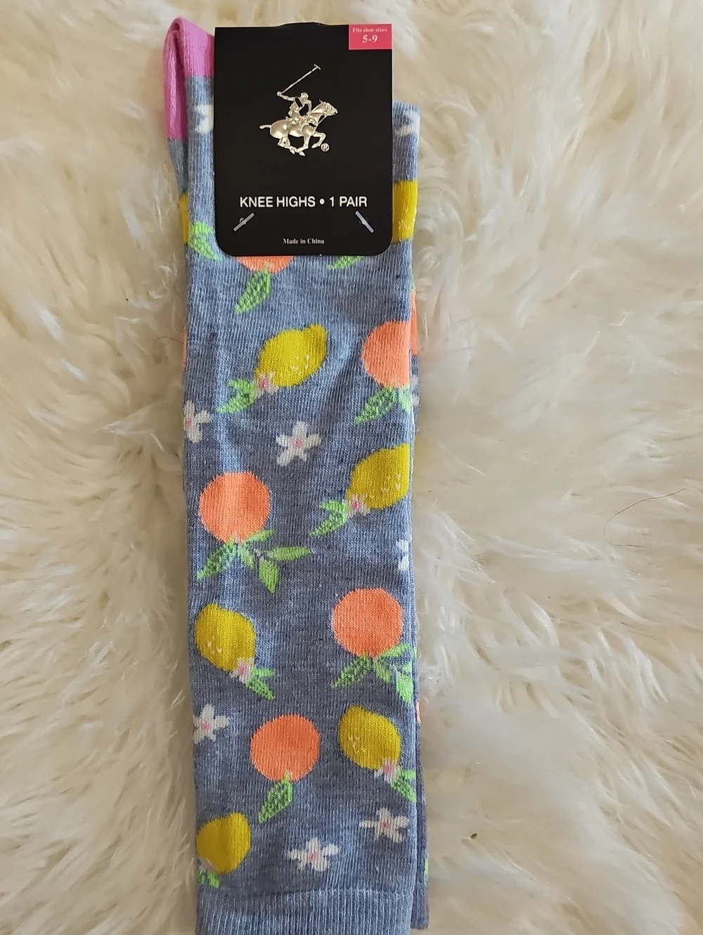 Beverly Hills Polo Club Knee High Socks Lot of 4 NWT Colorful Novelty Prints